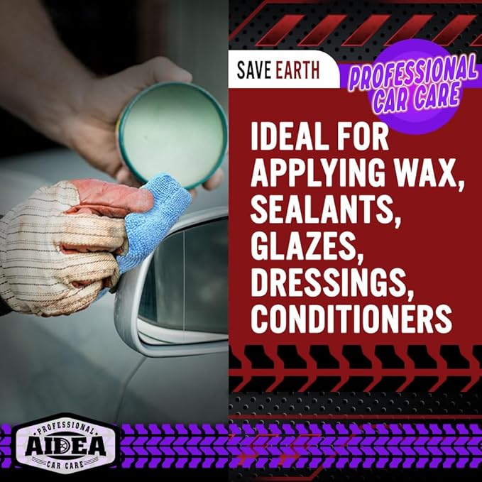 AIDEA Microfiber Applicator Pads-2Pack, Car Wash Sponge, Premium Microfiber - Image 2