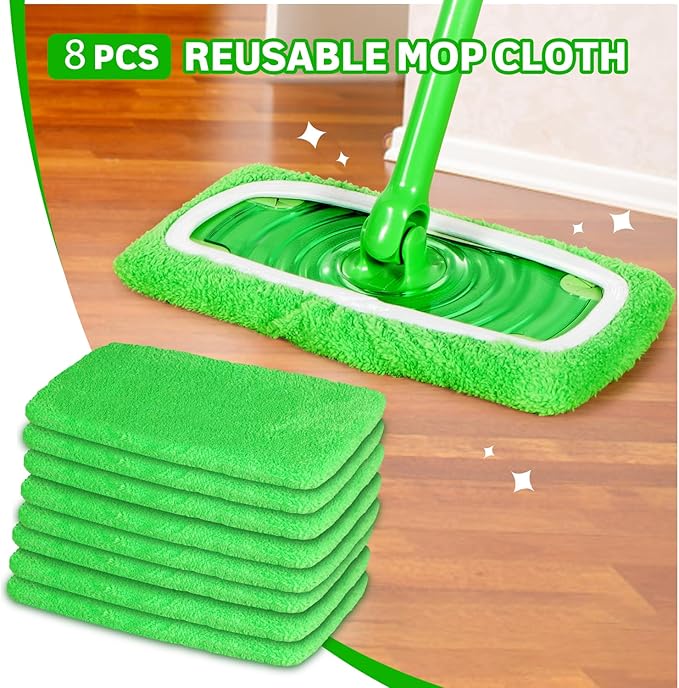 8 Pack Reusable Microfiber Mop Pads Compatible - Image 4