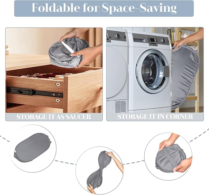 3 Pack Collapsible Laundry Baskets, Foldable Laundry Basket - Image 8