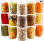AOZITA 20 Sets 32 oz Plastic Deli Food Containers by AOZITA