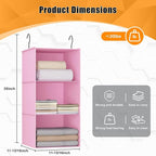 Hanging Closet Organizer and Storage 3-Shelf, Easy Mount Foldable Hanging - Image 3
