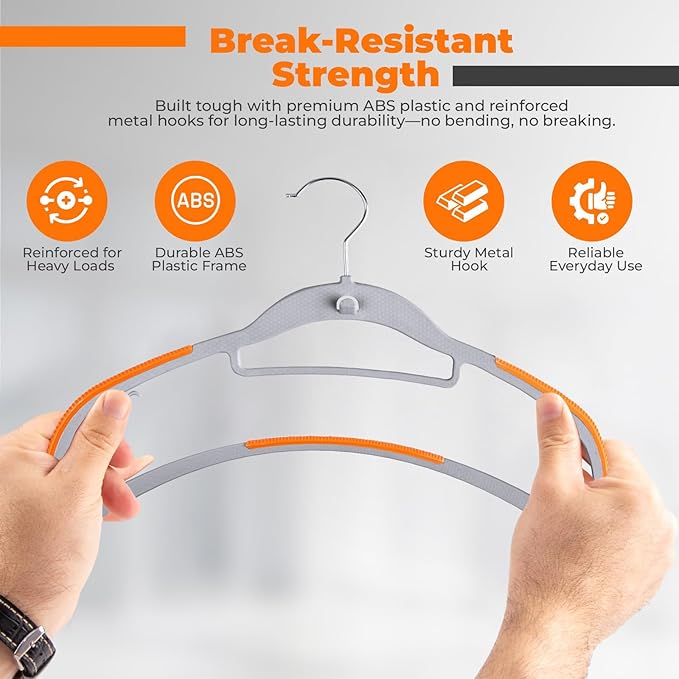 Plastic Hangers 50 Pack, Cascading Slim Space Saving Clothing Hangers - Image 5