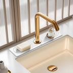 White Diatomite Faucet Mat, Fast-Drying Stone Sink Tray&Splash Guard by Unknown