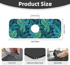 Palm Leaves Tropical Summer Green Hawaiian Kitchen Sink Splash Guard Faucet Mat - Image 2