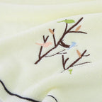 Pidada Hand Towels Set of 4 Embroidered Bird Tree Pattern 100% Cotton Absorbent - Image 6
