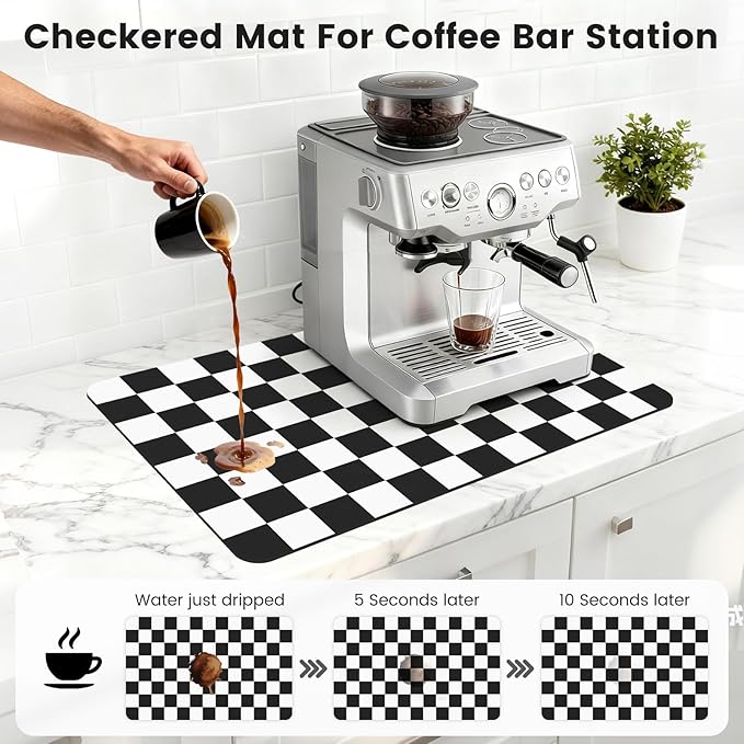 12" x 20" Checkered Dish Drying Mat - Image 4