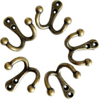 5 Pack Coat Hooks Heavy Duty Vintage Double Wall Hook Strong Entrance Hangers - Image 6