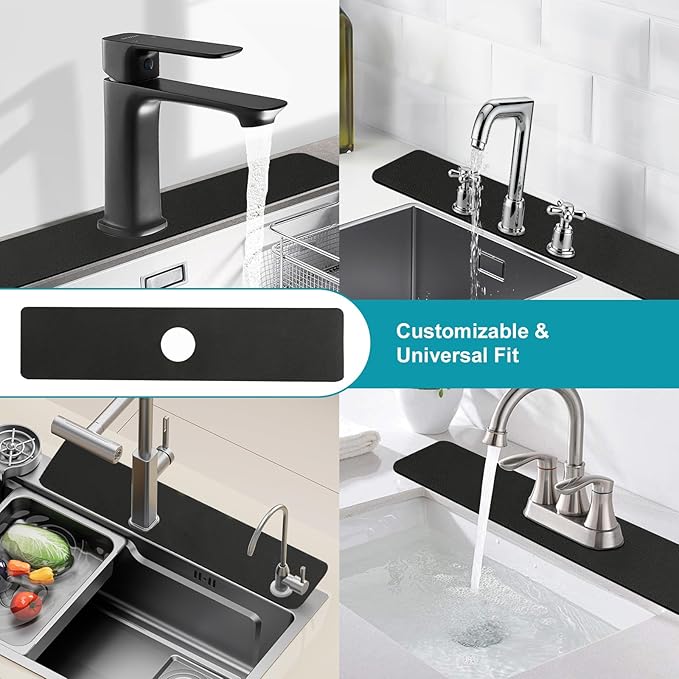 Customizable Kitchen Sink Faucet Mat: 30"Lx5.5"W Bathroom Counter Protector - Image 3