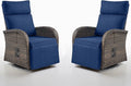 Belord Swivel Outdoor Recliner Chair Set of 2 - Reclining Patio Chair with Adjustable Backrest and Footrest, All-Weather Wicker Chaise Lounge Chair Outdoor for Pool Deck Brown (Upgraded 2.0) by Belord