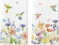 Artoid Mode Anemone Flower Hummingbird Kitchen Towels Dish Towels, 18x26 Inch by ArtoidMode
