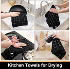 Mordimy 100% Cotton Terrycloth Kitchen Towels and Dishcloths Sets, Soft and - Image 4