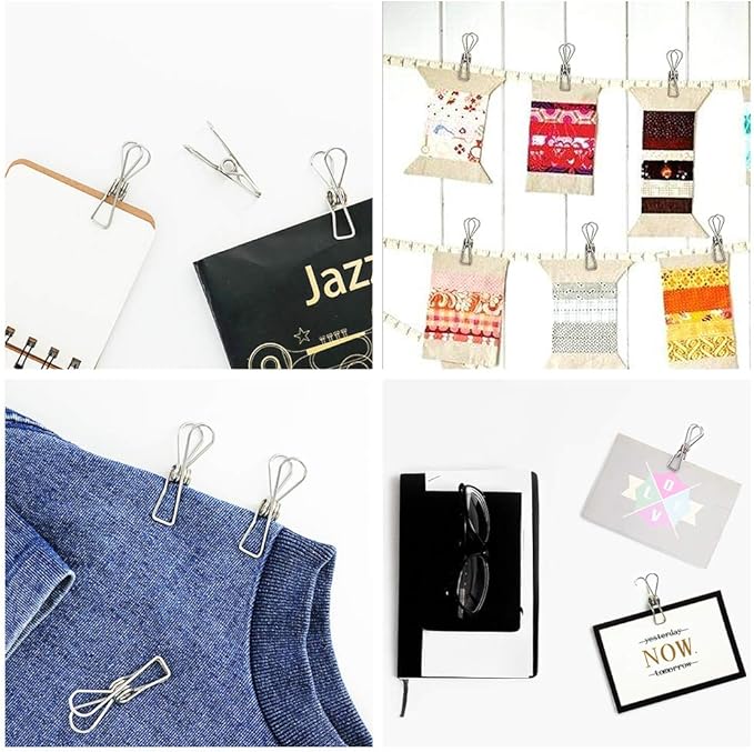 40 Pack Stainless Steel Small Clothes Pins Durable Clothes Pegs Multi-Purpose - Image 4