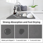 LOPNUR Kitchen Dish Drying Mat, Super Absorbent Dish Drying Pad, Diatomite - Image 3