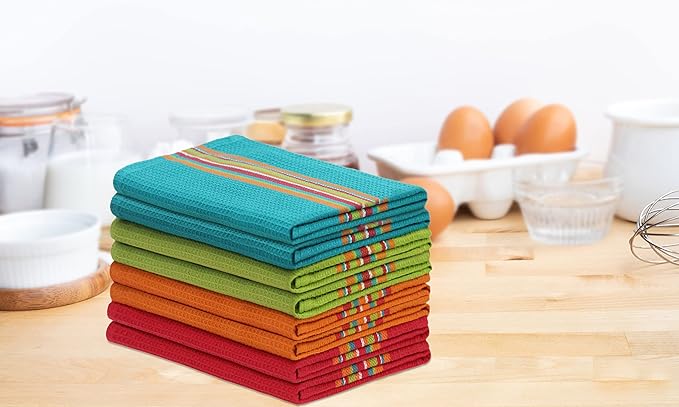 COTTON CRAFT Salsa Stripe Kitchen Towels - Image 9