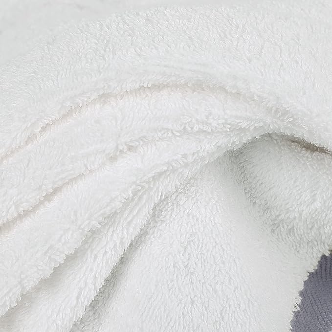 PiccoCasa Set of 2, 750 GSM Luxury White Hand Towels - Image 5