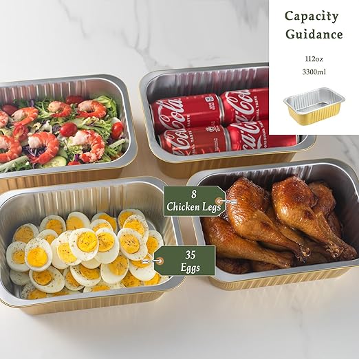 11" x 7.7" Heavy-Duty Aluminum Foil Pans - Image 2