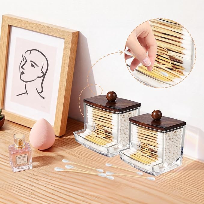 SheeChung 10Oz Acrylic Qtip Holder Dispenser - Image 3