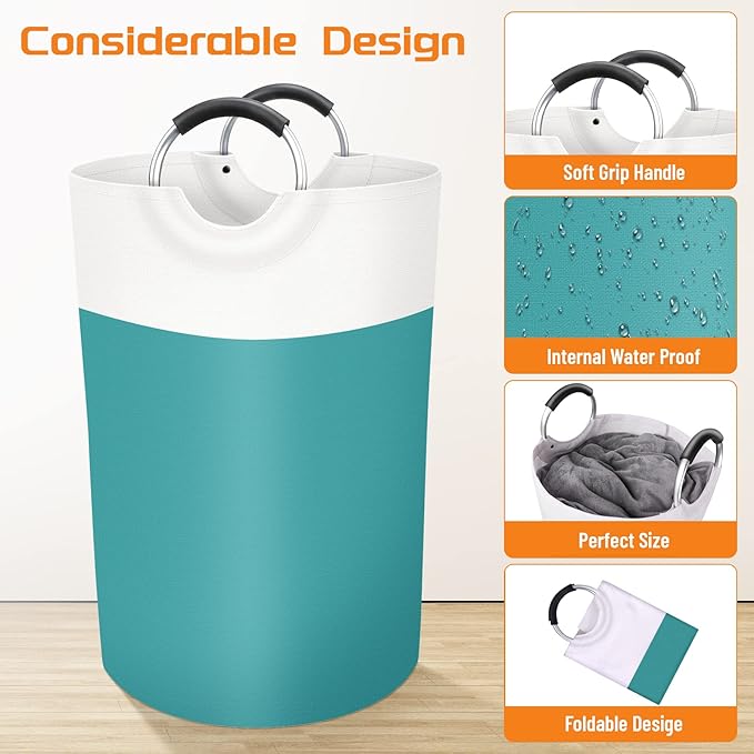BlissTotes 75L Laundry Basket, Freestanding Laundry Hamper, Collapsible Dirty - Image 3