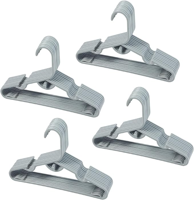 40pcs Grey Baby Nursery Closet Hangers, Non-Slip Laundry Infant Pant Hanger by VIIBASE