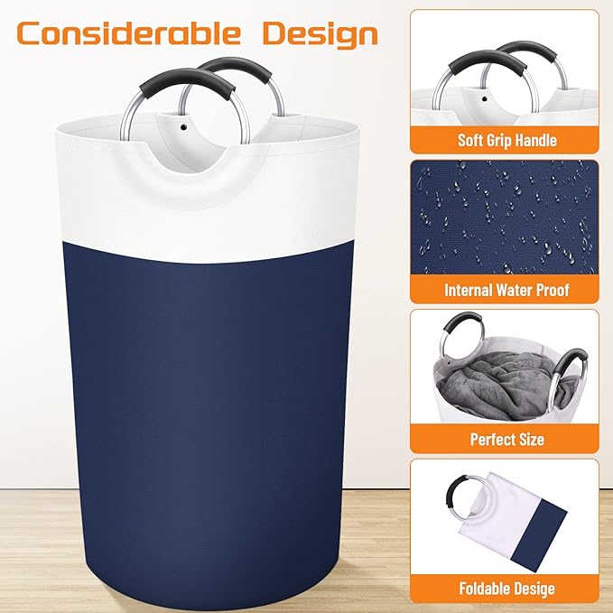 BlissTotes 90L Laundry Basket, Freestanding Laundry Hamper, Collapsible Dirty - Image 3
