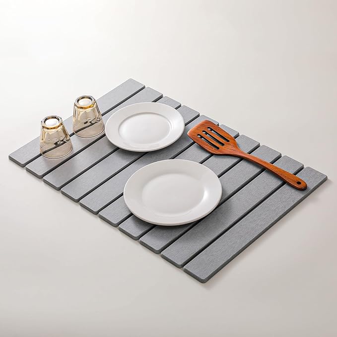 Large Stone Drying Mat for Kitchen Counter, Quick Drying Mat, Glasses and by Unknown
