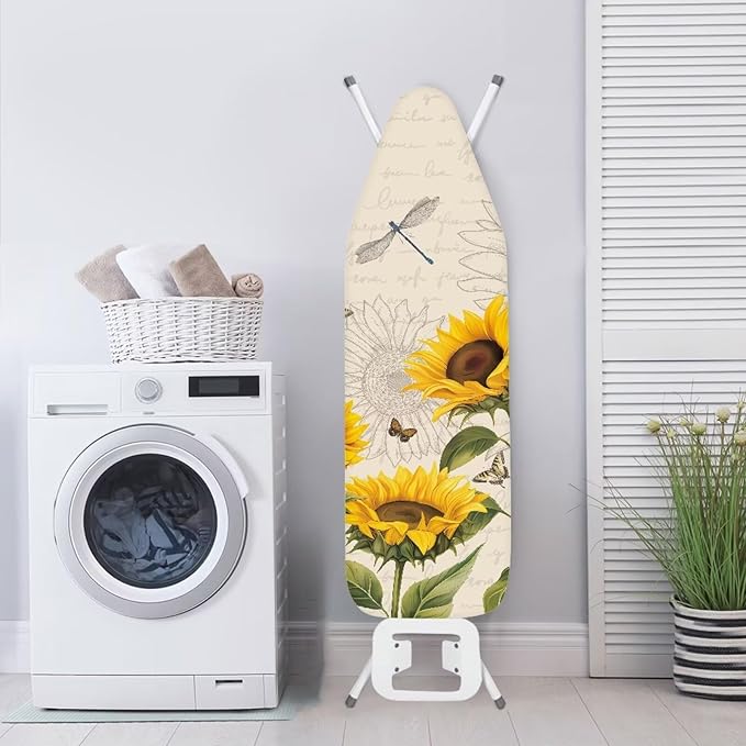 Sunflower Ironing Board Cover and Pad, Dragonfly Iron Board Cover Non-Slip - Image 4