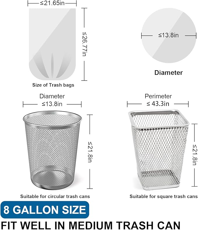 8 Gallon Trash Bags Drawstring 1.2 Mil - Image 2