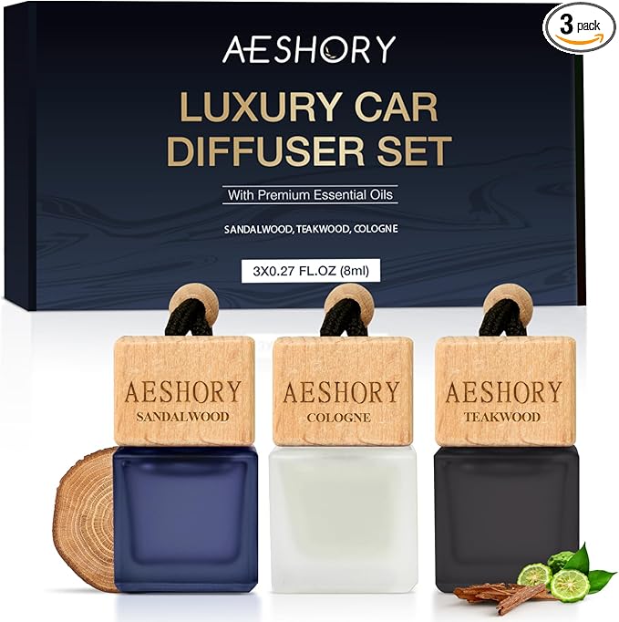 Aeshory Car Air Freshener Hanging 3 Pack – Wood Car Freshener by AeshoryLiveLikePoetry