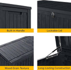 DRATO 200 Gallon Deck Box, Waterproof Resin Large Outdoor Storgae Box for Patio Furniture, Patio Cushions, Gardening Tools, Pool Supplies, Lockable（Black，200 Gallon） - Image 4