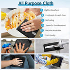 FIXSMITH Black Microfiber Cleaning Cloth -Pack of 12, Highly Absorbent Cleaning - Image 5