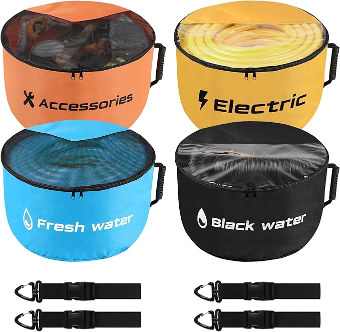 4 Pack RV Sewer Hose Storage, Visible Cover And Two-Way Zipper RV Hose Storage by NVAAV