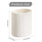 Trash Can, 1.6 Gallon Small Bathroom Trash Can, Simple Oval Stone Look Garbage - Image 3