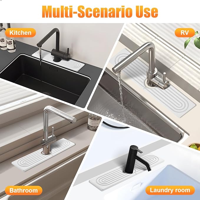 Kitchen Sink Faucet Mat, Super Absorbent Diatomaceous Earth Kitchen Sink Mat - Image 7
