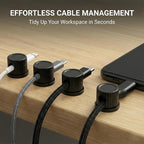 Magnetic Cable Organizer 8-Pack Glossy Black - Image 3