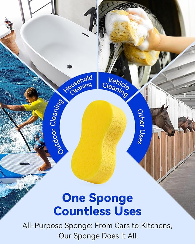 Temede Car Wash Sponge, Car Cleaning Large Sponges, All Purpose Sponges - Image 6