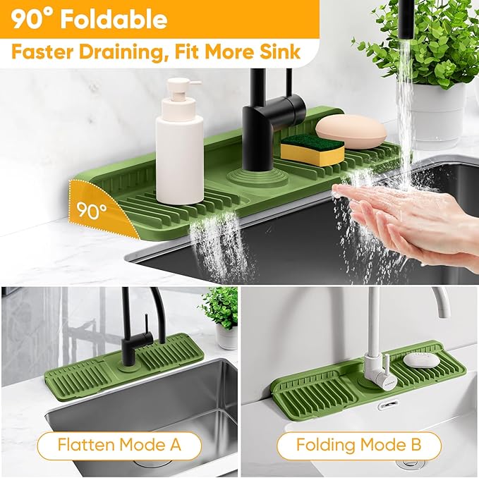 17.7'' Faucet Mat for Kitchen Sink Splash Guard Folding Kitchen Sink Faucet Mat - Image 5