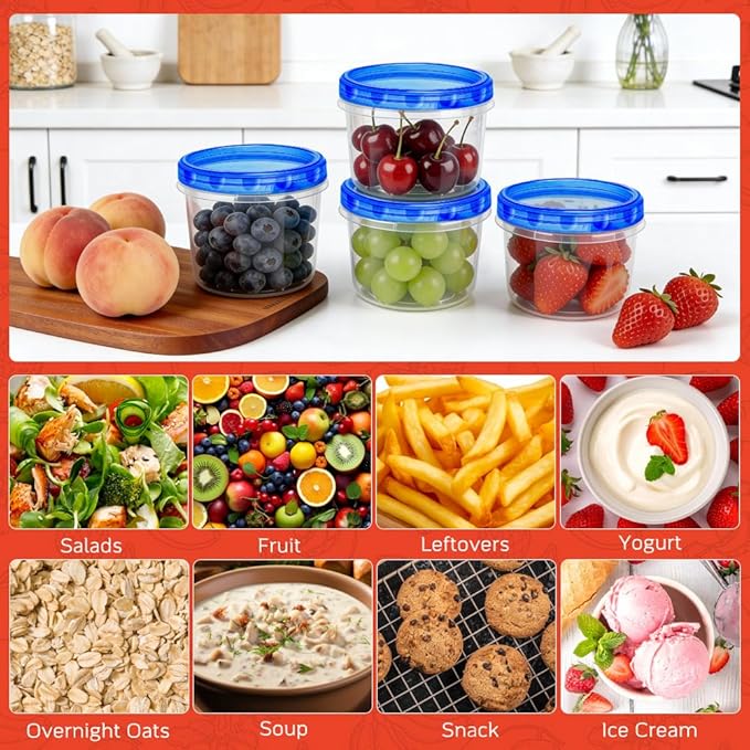 12 Pack 17oz Reusable Freezer Storage Containers - Image 6