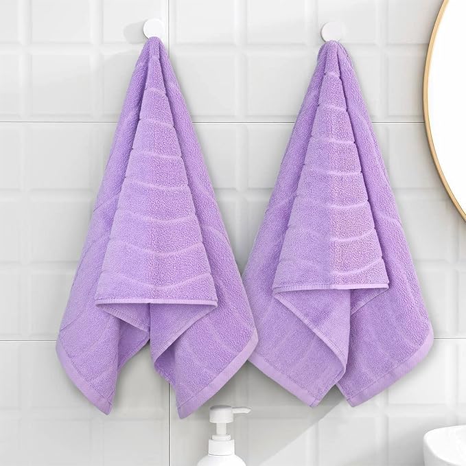 2-Piece Cotton Hand Towels Lavender, Ultra Soft and Highly Absorbent Towels - Image 4