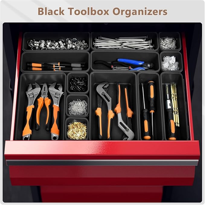 A-LuGei 【 】 Tool Box Organizer Tray Set【Fits 100+ Tools】 Black - Image 4
