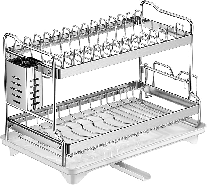 Dish Drying Rack, Double Layered countertop Kitchen Organizer by Unknown