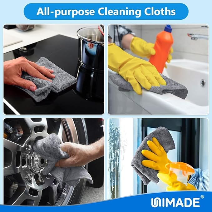 Microfiber Cleaning Cloth, 10 Pack Reusable Microfiber Towels - Image 7