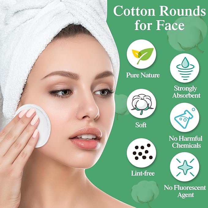 Maxcheck 2500 Pcs Cotton Rounds Bulk Exfoliating Rounds Cotton Rounds - Image 4