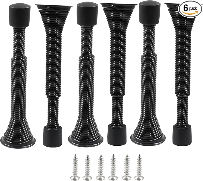 Luomorgo 6 Pcs Spring Door Stopper, Flexible Door Stop Adjustable 3-1/16" to by Luomorgo