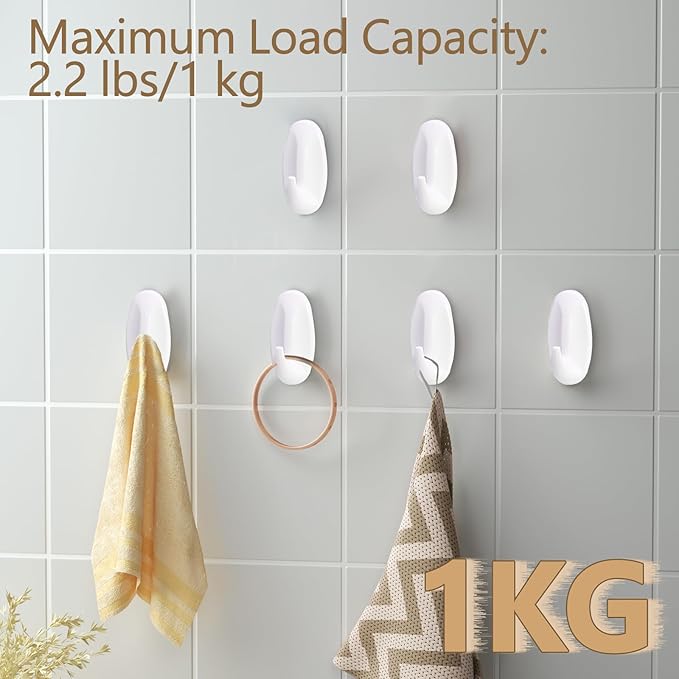 12 Pack Small Utility Hooks, Holds up to 1.5 lb, Damage Free Hanging Hooks - Image 6