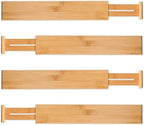 Utoplike 4 pcs Bamboo Kitchen Drawer Dividers Large, Adjustable Drawer - Image 7