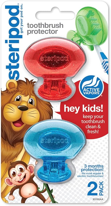 Steripod Kids' Clip-On Toothbrush Protector, Keeps Toothbrush Fresh and Clean by Steripod