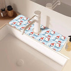 Christmas Snowman with Hat Kitchen Sink Splash Guard Mat Absorbent Fast Drying - Image 2