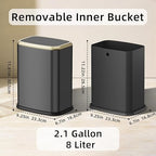 8L/2.1 Gal Small Bathroom Trash Can - Image 6
