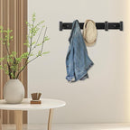 Black Wall Mounted Coat Rack – 5 T-Shaped Towel Rack - Image 7