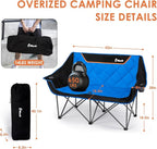 EMERIT Double Camping Chair Oversized Padded for Adults, Heavy Duty Folding Loveseat for Outdoor, Camping, Beach, Lawn, Concert 650LB - Image 2